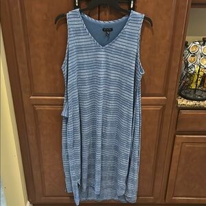 H by Halston Blue Striped Dress